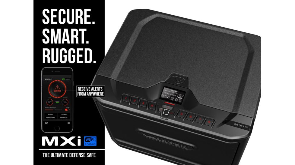 Vaultek Safe NMXi Large Capacity Wi-Fi Rugged Biometric Smart Safe, Black, NMXi-BK