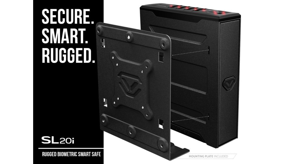 Vaultek Safe SL20i Slider Biometric Bluetooth Pistol Vault, Black, SL20i-BK