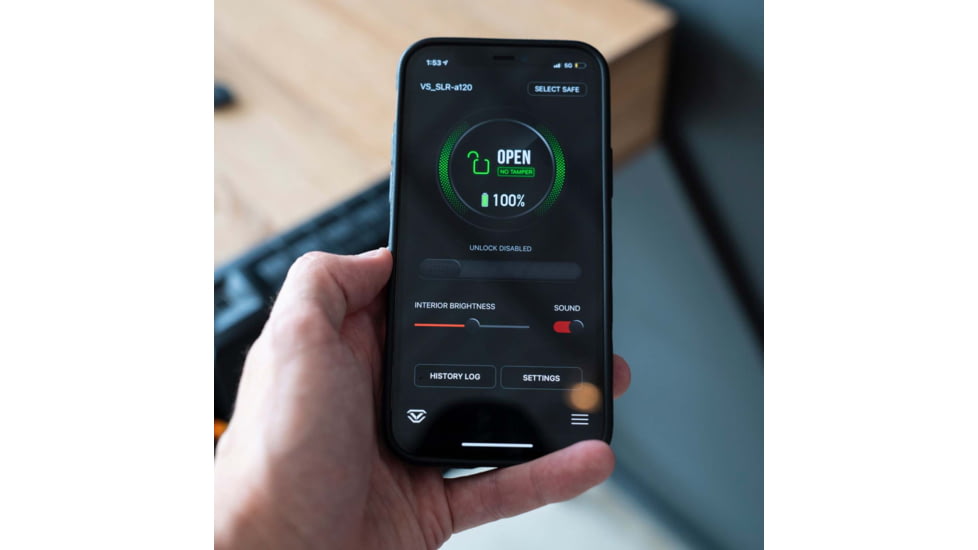 Vaultek Safe SR20i Biometric and Bluetooth 2.0 Slider Safe, Black, SR20i-BK