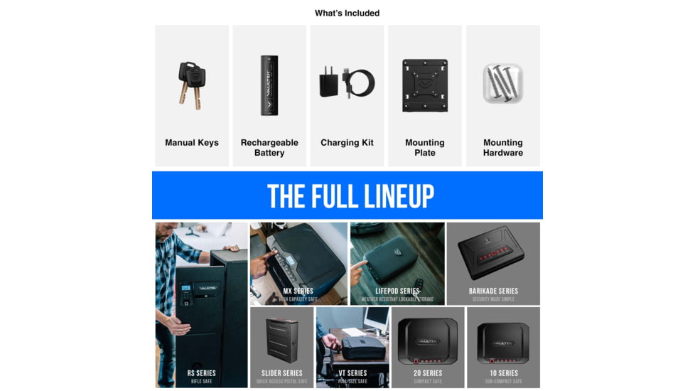 Vaultek Safe SR20i Biometric and Bluetooth 2.0 Slider Safe, Black, SR20i-BK