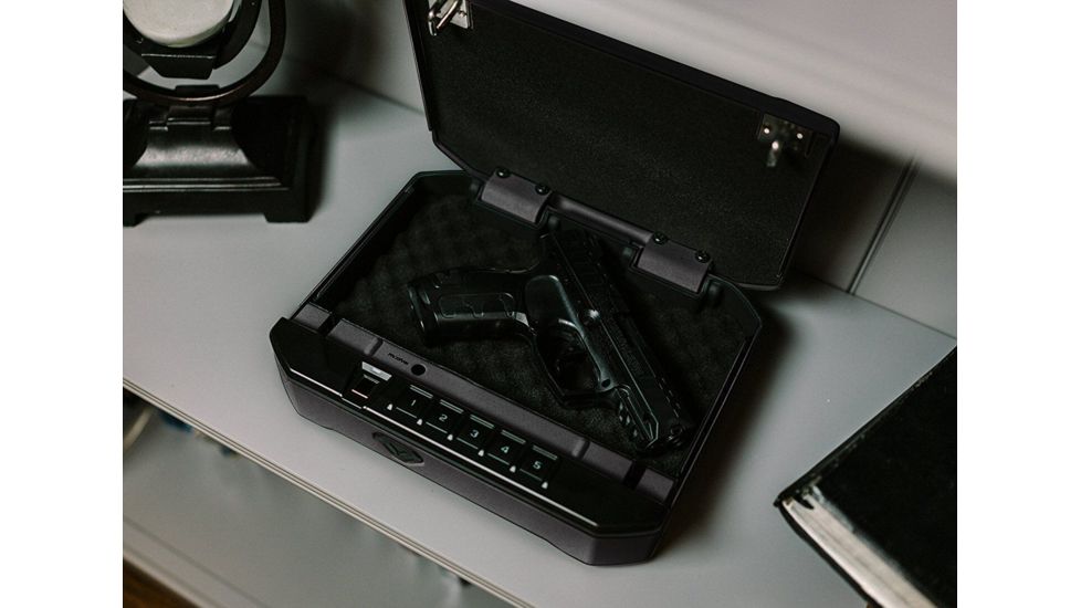 Vaultek Safe VT10i Biometric Bluetooth Smart Safe w/ Auto-Open Lid, Rechargeable Battery, Black, VT10i-BK