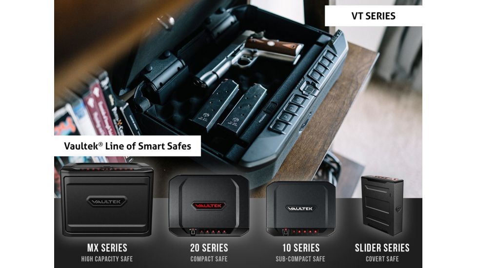 Vaultek Safe VTi Full-Size Biometric Bluetooth Pistol Vault, Black, VTi-BK