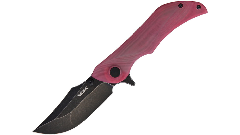 VDK Knives Talisman Linerlock Folding Knife, Red, Red jade G10 handle, VDK026