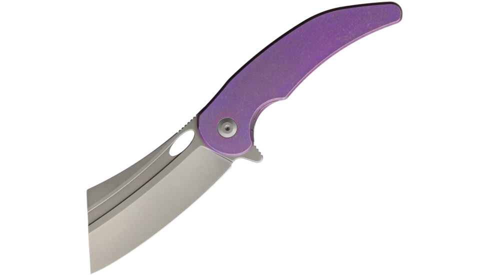 VDK Knives War Admiral Framelock Folding Knife, Purple, Purple stonewash finish titanium handle, VDK015 WAR ADMIRAL PURPLE