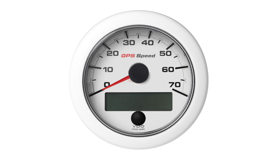 VDO 3-3/8" 85mm OceanLink GPS Speedometer 0-70 - White Dial &amp; Bezel 76244