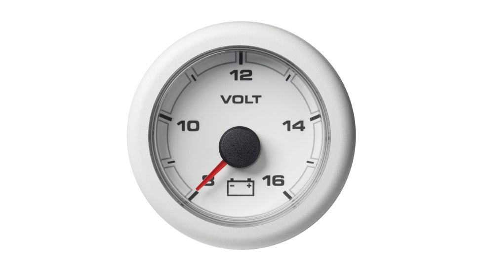 VDO 52MM OceanLink Battery Voltage 8-16 V White Dial &amp; Bezel 2-1/16" 76313