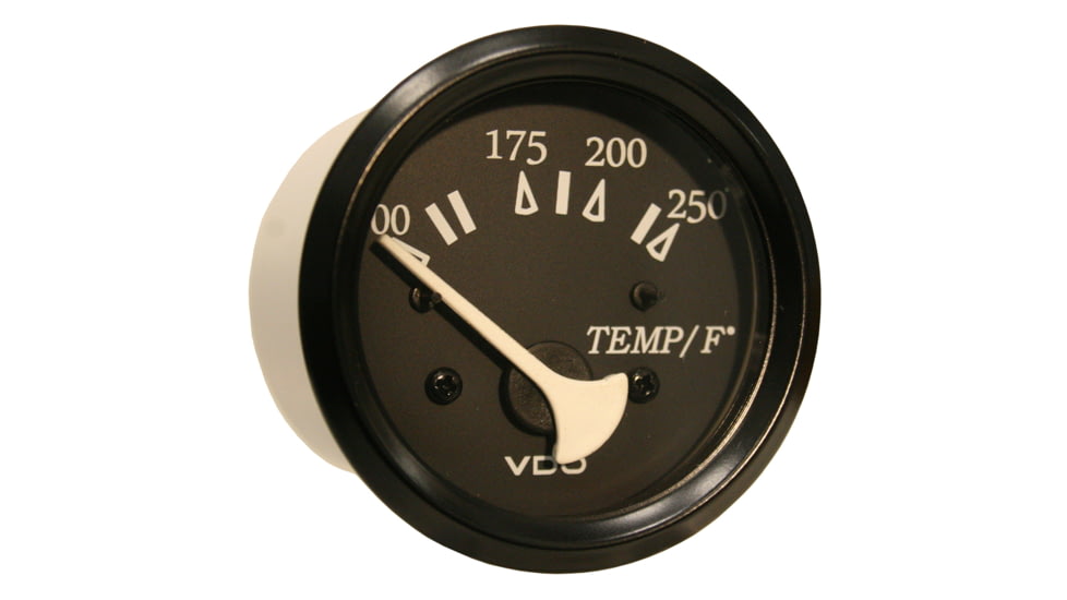VDO Allentare Black 250F Water Temperature Gauge - Use w/Marine 450-29 Ohm Sender - 12V - Black Bezel 60788