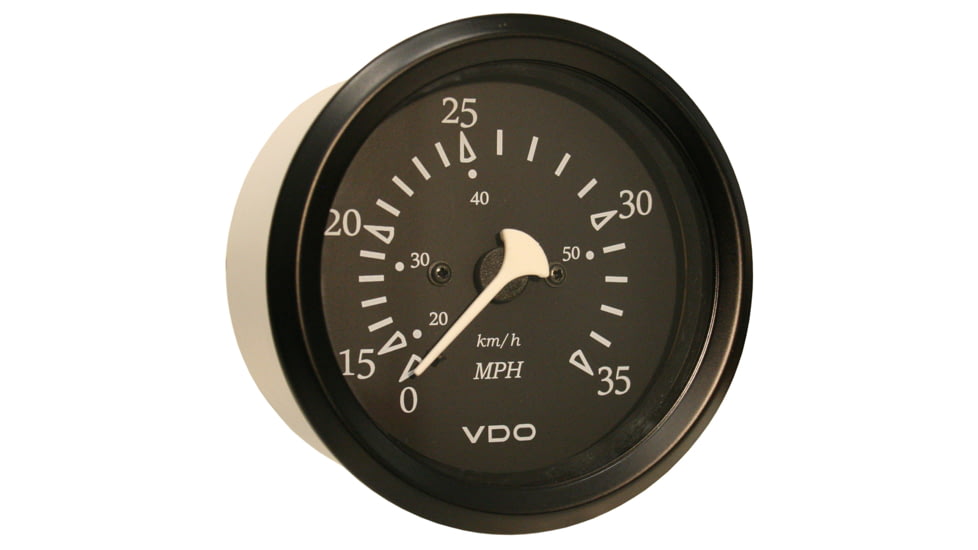 VDO Allentare Black 35MPH 3-3/8&quot; 85mm Pitot Speedometer - Black Bezel 60778