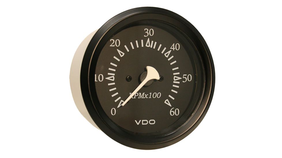 VDO Allentare Black 6000RPM 3-3/8" 85mm Sterndrive Tachometer - 12V - Black Bezel 60783