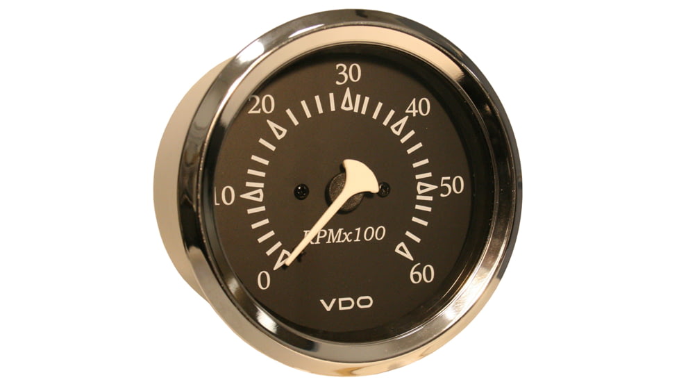VDO Allentare Black 6000RPM 3-3/8" 85mm Sterndrive Tachometer - 12V - Chrome Bezel 61082