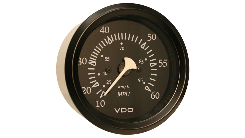 VDO Allentare Black 60MPH 3-3/8" 85mm Pitot Speedometer - Black Bezel 60777