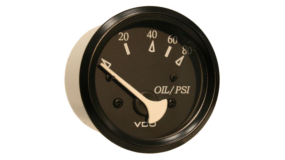 VDO Allentare Black 80PSI Oil Pressure Gauge - Use w/Marine 240-33 Ohm Sender - 12V - Black Bezel 60785
