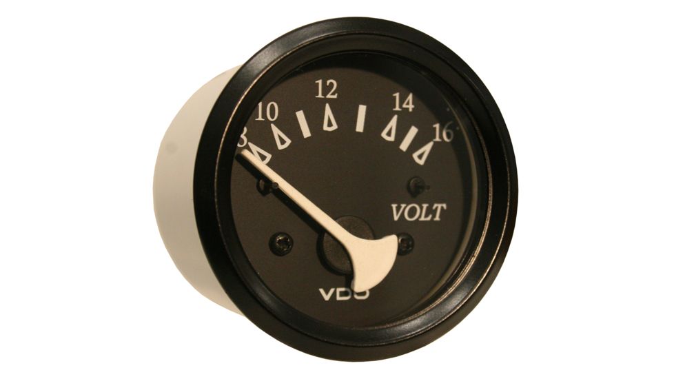 VDO Allentare Black Voltmeter - 8-16V - Black Bezel 60795