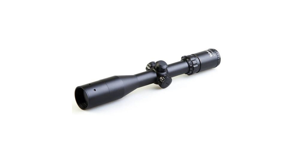 Veber VPOI 2.5-10x42mm LightMaster Series Rifle Scope w/ Illuminated German 4 Post Reticle, 30 mm Tube, Dual Focus and Internal Red Laser, SFP, Black, GSKOVPOILS251042L