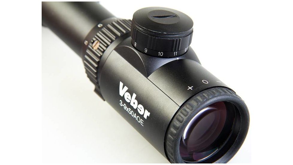 Veber VPOI 3-9x50mm LightMaster Series Rifle Scope w/Wide Angle 11-setting Illuminated German 4 Post, 30mm, Dual Focus, SFP, Black, GSKOVPOILS3950