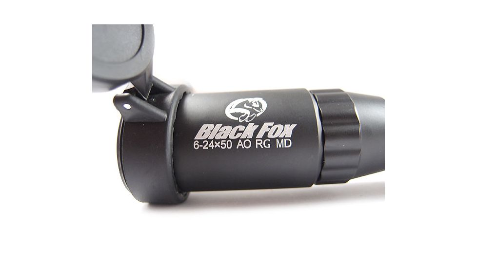 Veber VPOI 6-24x50mm Black Fox Series Rifle Scope w/ Red/Green/Blue Illuminated US Mil-Dot Retile Reticle, 1in Tube, Dual Focus, SFP, Black, GSKOVPOILS62450BF