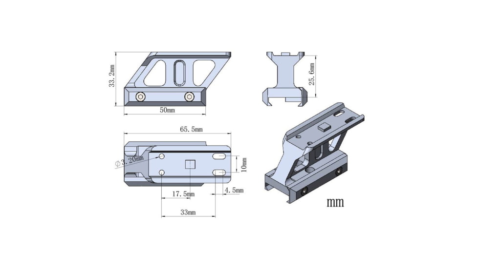Vector Optics 1.0in Profile Cantilever Picatinny Riser Mount, Black, MAV-P10
