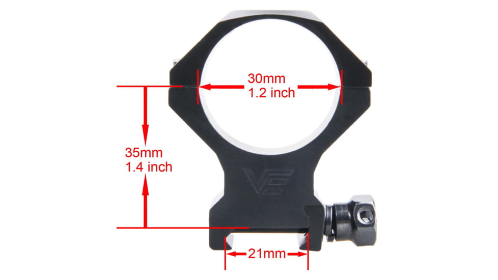 Vector Optics 34mm X-Accu Medium Profile Picatinny Rings, Black, SCTM-53