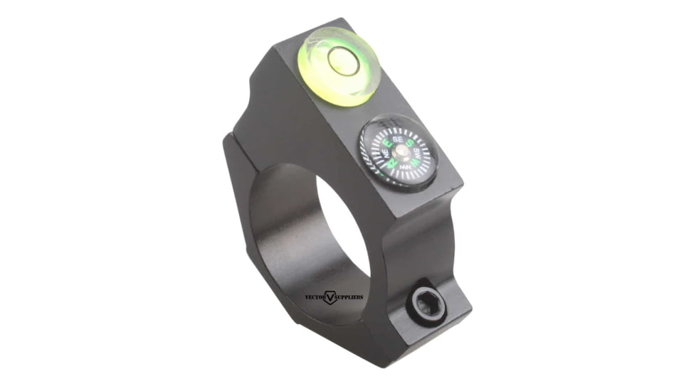 Vector Optics ACD Mount Ring, 25.4mm Tube, 6063-T6, Matte, w/ Offset Level Bubble &amp; Compass, Black, SCACD-06