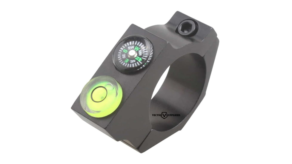 Vector Optics ACD Mount Ring, 25.4mm Tube, 6063-T6, Matte, w/ Offset Level Bubble &amp; Compass, Black, SCACD-06
