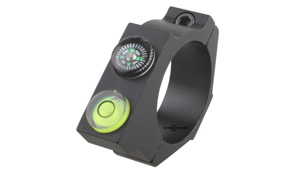 Vector Optics ACD Mount Ring, 30mm Tube, 6063-T6, Matte, w/ Offset Level Bubble &amp; Compass, Black, SCACD-05