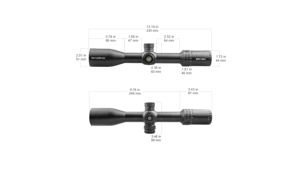 Vector Optics Aston Rifle Scope, 3-18x44mm, Second Focal Plane, 30mm Tube, VHL-2 Illuminated Reticle, 6061-T6, Black, SCOL-23