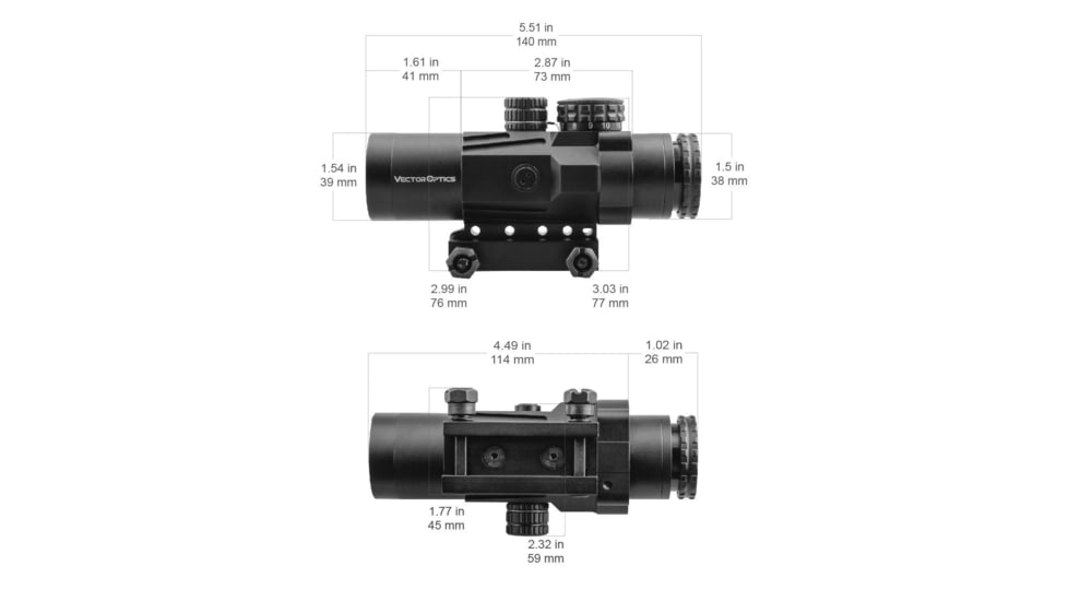 EDEMO Vector Optics Calypos Prismatic Scope, 3x32mm, Second Focal Plane, VEP-CDB Illuminated Reticle, 6061-T6, Black, SCOC-20, EDEMO1