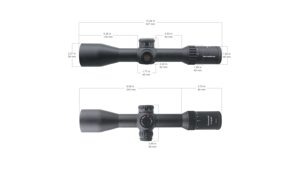 Vector Optics Continental 3-18x50mm Rifle Scope, 34mm , FFP, Etched Glass VCT-34FFP, Nitrogen Purged, Black, SCFF-28