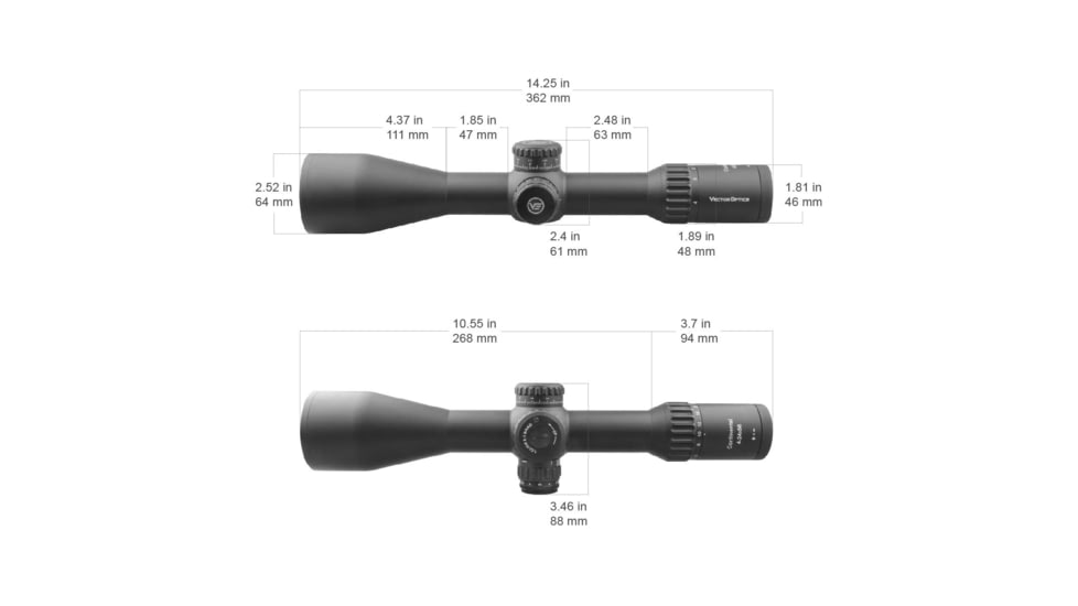 Vector Optics Continental 4-24x56mm Rifle Scope, 34mm, FFP, VCT-34FFP, Nitrogen Purged, Black, SCFF-29