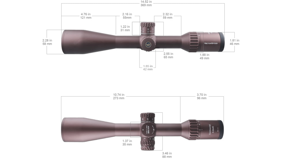 Vector Optics Continental x6 4-24x05mm Tactical Riflescope, 30mm Tube, Second Focal Plane, Chorme, SCOL-43