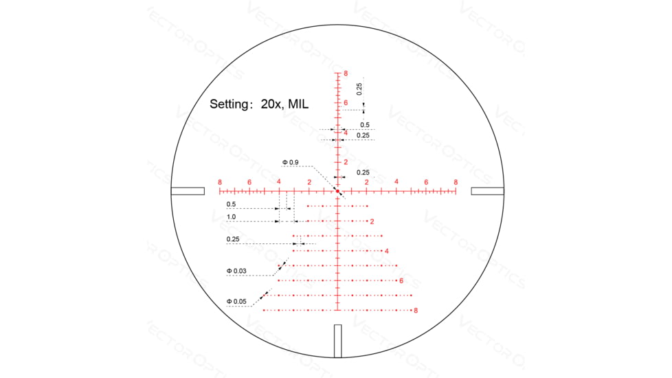 Vector Optics Continental x6 4-24x05mm Tactical Riflescope, 30mm Tube, Second Focal Plane, Chorme, SCOL-43