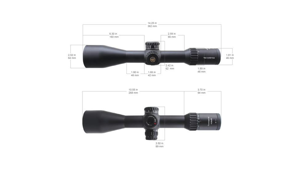 Vector Optics Continental x6 4-24x56mm MBR Riflescope, 34mm Tube, First Focal Plane, Black, SCFF-40