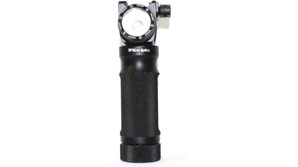 Vector Optics Cyclops Vertical Foregrip w/ Integrated Weapon Light, 2 x Rechargeable 16340, CREE Q5 LED, 180-200 Lumens, Titanium Black, SCFL-08