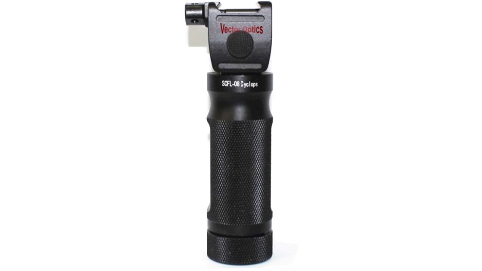 Vector Optics Cyclops Vertical Foregrip w/ Integrated Weapon Light, 2 x Rechargeable 16340, CREE Q5 LED, 180-200 Lumens, Titanium Black, SCFL-08