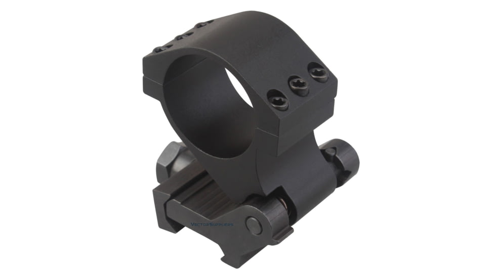 Vector Optics Flip-to-Side Mount Ring, 30mm Tube, Picatinny, 41mm Height, 90-degree Cant, 45 Steel, Black, SCSR-08