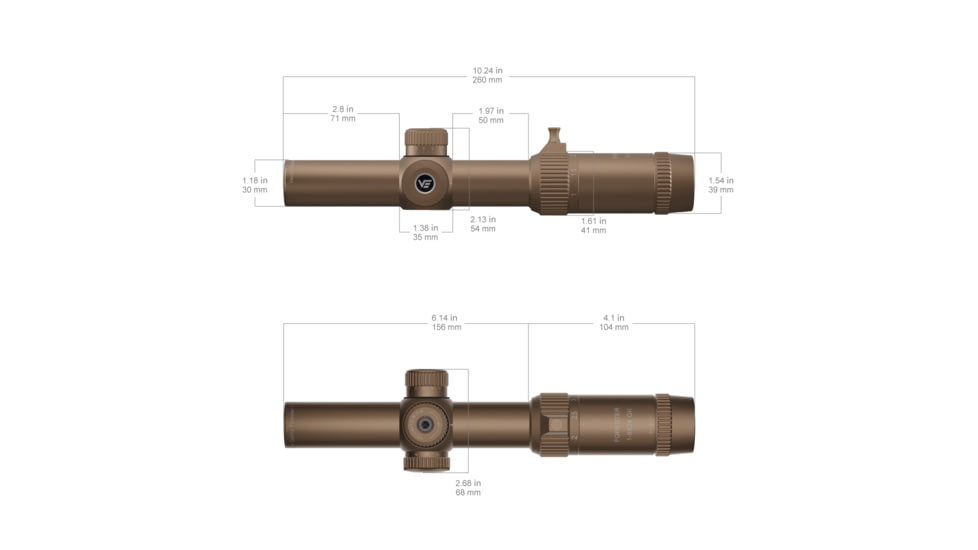 Vector Optics Forester 1-5x24mm GenII Riflescope, 30mm Tube, Second Focal Plane, Chorme, SCOC-32
