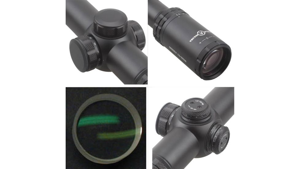 Vector Optics Grizzly Rifle Scope, 2.5-10x56mm, 30mm Tube, German n.4 Reticle, Black, SCOM-21