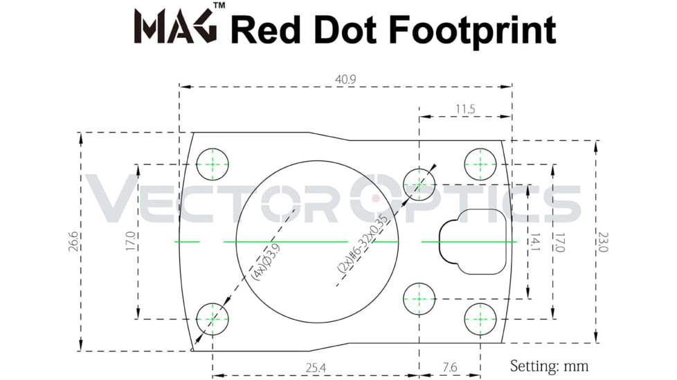 Vector Optics MAG Red Dot Sight Cantilever Weaver Polymer Mount, Matte, Black, SCFRM-11