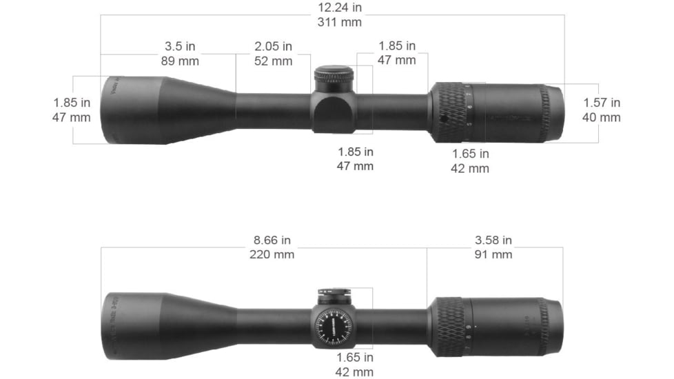 Vector Optics Matiz MIL Rifle Scope, 3-9x40mm, 25.4mm Tube, SFP, VMD-2 Reticle, Green, SCOM-32
