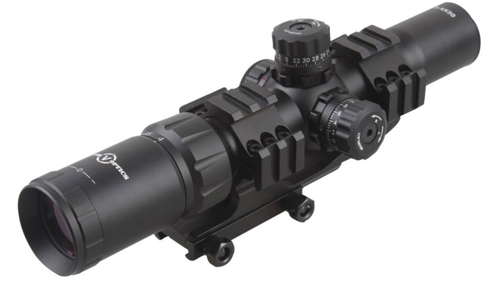 Vector Optics Mustang 1.5-4x30mm Rifle Scope, Chevron Reticle, Black SCOC-02