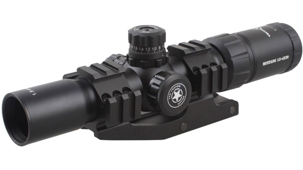 Vector Optics Mustang 1.5-4x30mm Rifle Scope, Chevron Reticle, Black SCOC-02
