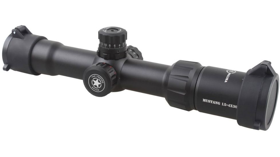 Vector Optics Mustang 1.5-4x30mm Rifle Scope, Chevron Reticle, Black SCOC-02