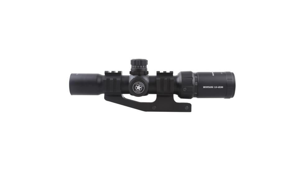 Vector Optics Mustang 1.5-4x30mm Rifle Scope, Chevron Reticle, Black, SCOC-02