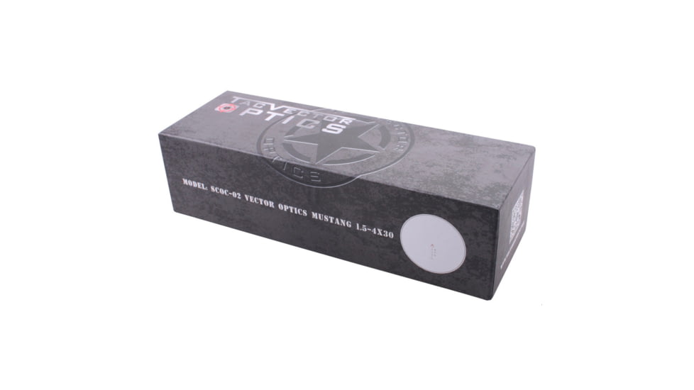 Vector Optics Mustang 1.5-4x30mm Rifle Scope, Chevron Reticle, Black, SCOC-02