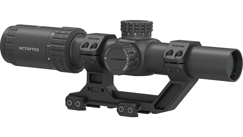 Vector Optics VictOptics S6 1-6x24 LPVO Rifle Scope w/ 1-Piece Extreme High Picatinny AR Mount Kit, Second Focal Plane