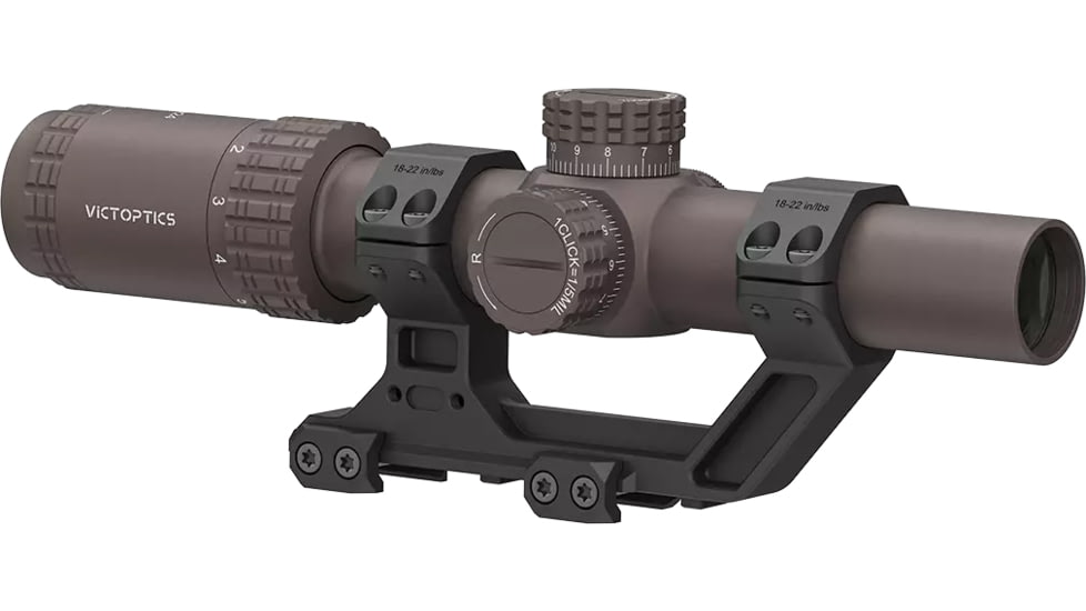 Vector Optics VictOptics S6 1-6x24 30mm Tube LPVO Rifle Scope w/ 1- Piece Extreme High Picatinny AR Mount Kit, Second Focal Plane