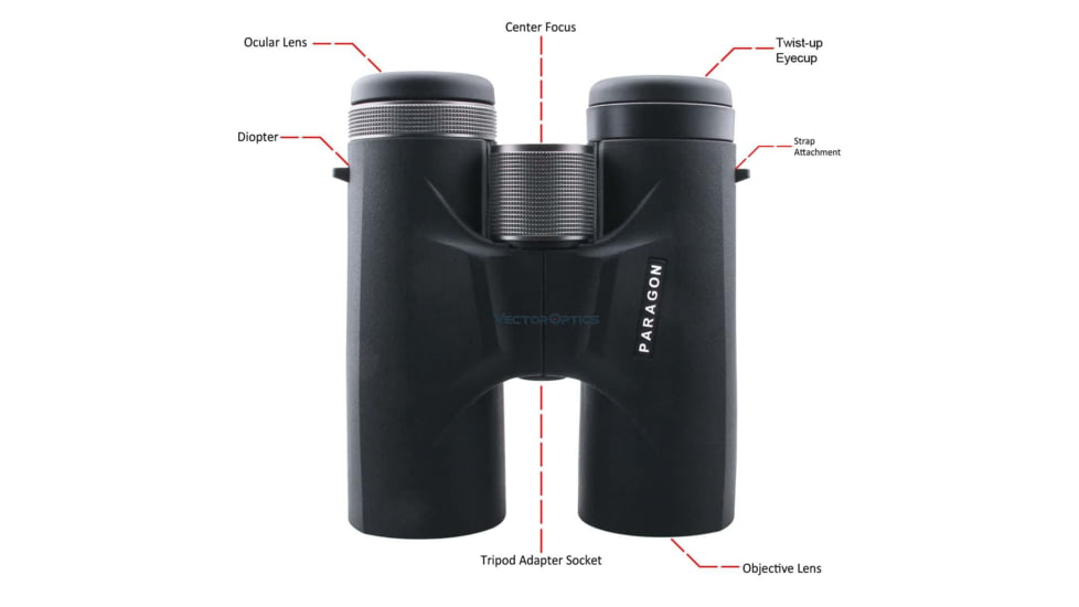Vector Optics Paragon Binocular, 10x42mm, Roof Prism, Black, SCBO-04