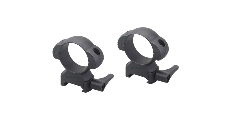 Vector Optics Quick-Release Rifle Scope Rings, 30mm Tube, Picatinny/ Weaver, 27mm Height, 45 Steel, Black, SCSR-06