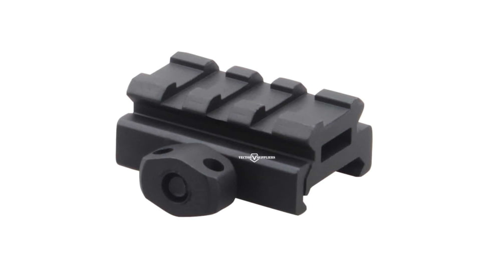 Vector Optics Riser Mount Rail, Picatinny, 0.5in Height, 1.6in Long, 3 Slots, 6063-T6, Black, SCRA-58