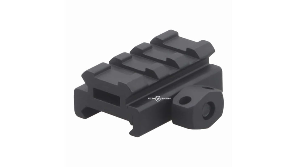 Vector Optics Riser Mount Rail, Picatinny, 0.5in Height, 1.6in Long, 3 Slots, 6063-T6, Black, SCRA-58